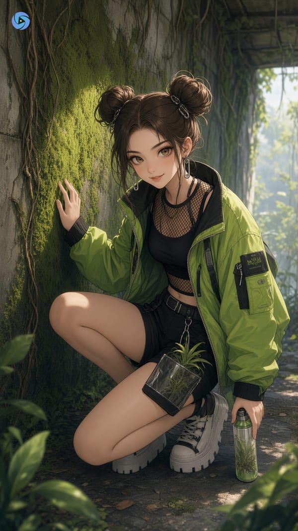 Can plants be punk? Anime outfit change #3